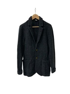 Eleventy Sweater Mens Blue Wool Collar Cardigan Italy Buttons pockets M